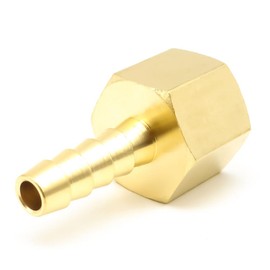 AHFMANG 10PCS Brass Hose Barb Fitting 1/4" Barb x 3/8" NPT Female Adapter