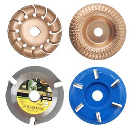 Mefape 4PCS Wood Carving Disc Set, Angle Grinder Attachments, Grinding Wheel for Angle Grinder, Wood Shaping Disc Cutting Wheel for Wood Stump Grinding, Carving and Polishing