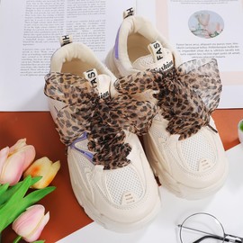 TENDYCOCO 2pcs Leopard Lace Leopard Shoe Laces Shoestrings for Sneakers Flat Shoelaces Ribbon Shoe Laces Wide Shoelaces Patterned Shoelaces Adults Shoelaces Colored Shoe Laces for Sneakers Casual Shoe