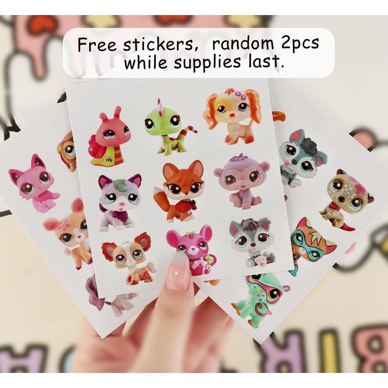 minilpsshop miniature collie shepherd dog figures pet with accessories kids