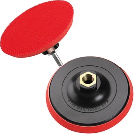 MOGRQAP Pack of 2 Velcro Sanding Disc Polishing Pad 125 mm, Sanding Disc Adapter with M14 Drill Adapter 5 Inch Velcro Sanding Polishing Pad Adapter for Drill Polishing Accessories - Red