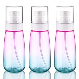 Cosywell Fine Mist Spray Bottles TSA Approved 3.4oz 100ml 3 Pack Leak Proof Travel Spray Bottle Empty Small Spray Bottles for Perfume Essential Oils Toners Rose Water Cosmetics (3Gradient Pink Blue)