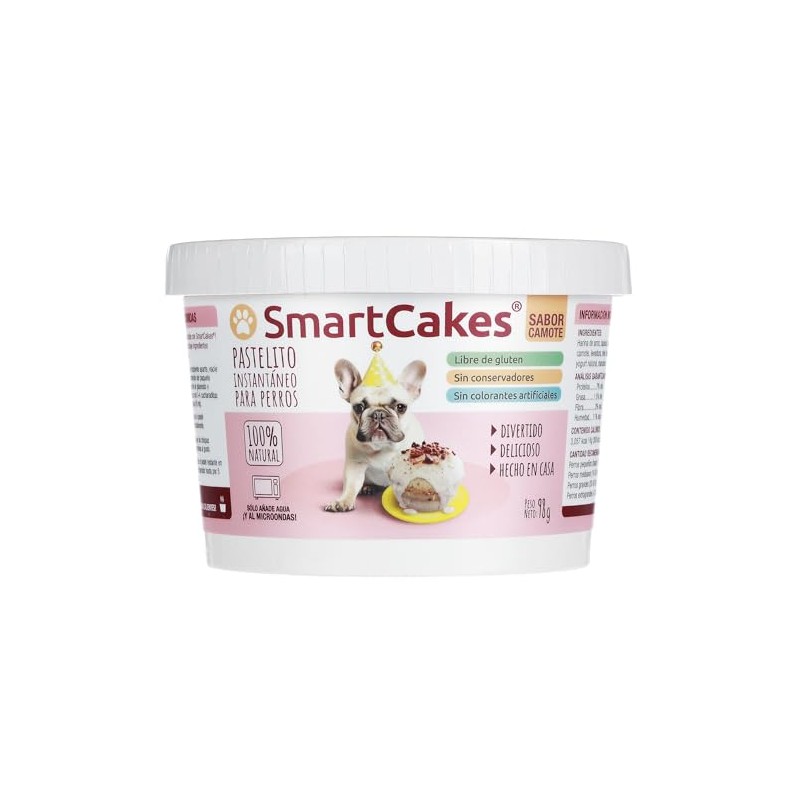 Pastelito Instantáneo para Perros, 100% Natural, Sin Gluten, Sabor Camote,