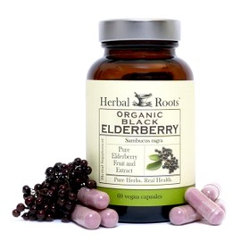 Herbal Roots Herbal Roots Organic Black Elderberry Capsules | Max Strength | Made with Organic Sambucus | 60 Vegan Capsules