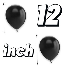 Balloons 15 Pack 12 Inch Black Round Balloons for Birthday Party Decorations Balloons for Kids Party Baby Shower Engagement Wedding Party and Other Festivals.
