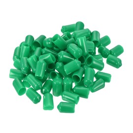 QUARKZMAN Pack of 100 Rubber Caps 9 mm ID Sealing Cap Chair Leg Caps Protective Caps Vinyl Caps Rubber End Caps Screw Protection Cover Screw Thread Dark Green