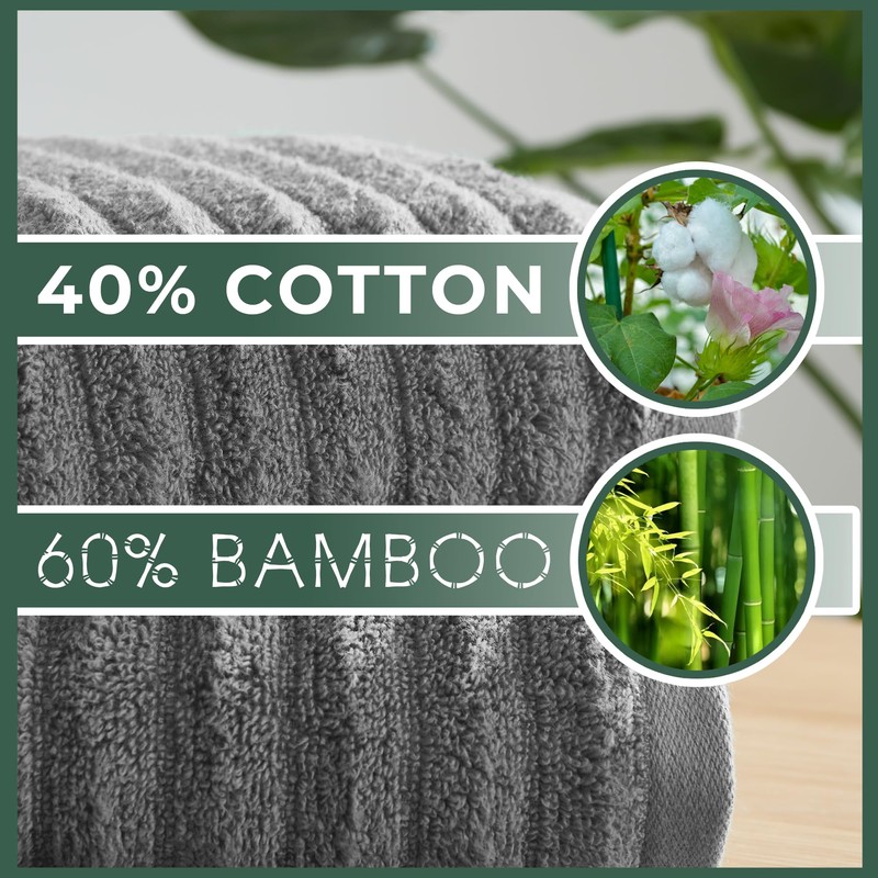 Towelogy Bamboo Extra Large Bath Towels (90x140cm, 1 Pack) -