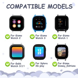 3 Pack Silicone Bands Compatible with Gabb Watch 3e 3 2 1/Gizmo Watch 3 2 1, Cosmo JrTrack 4/3/2 SE/2/JrTrack Band, 20mm Waterproof Silicone Wrist Strap (Black/Navy Blue/Green)