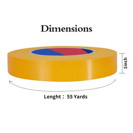 Duccinp Duct Tape 1 Inch x 55 Yards Heavy Duty, No Residue, Tear by Hand & Waterproof Yellow Duct Tape,Great for Packaging, Home Use, DIY, Projects and Repairs