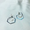 14k gold two-way drop silver earrings gold two-way drop pink