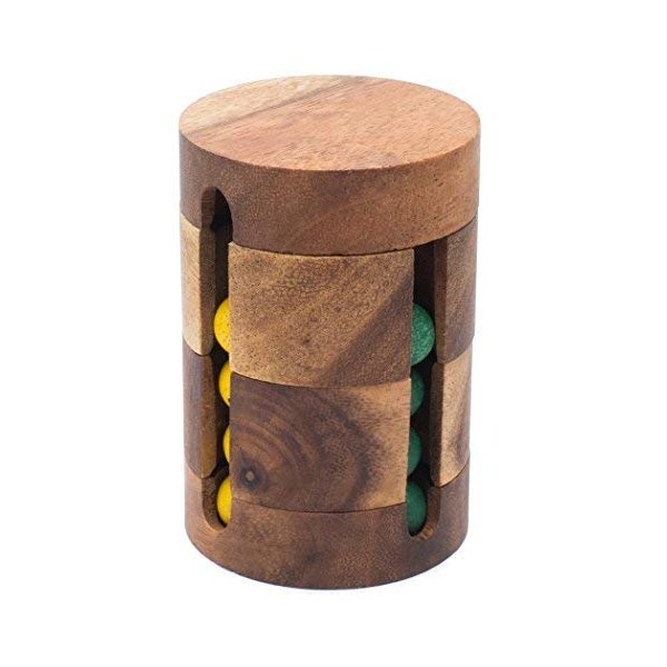 Spinning Drum: Handmade & Organic Wooden Burr Puzzle for Adults