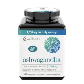 Youtheory Ashwagandha 1000mg Ksm-66 180 Cápsulas Original Sin Sabor