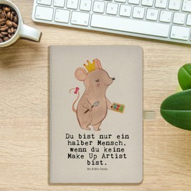 Mr. & Mrs. Panda DIN A5 Baumwoll Notizbuch Make Up Artist Herz - Geschenk, Kosmetikstudio, girls night, Notizheft, Beauty Salon, Kladde, Ausbildung,