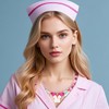 ZOLEAROPY Nurse Necklace Pink Beaded Nurse Stethoscope Cap Heart Charm