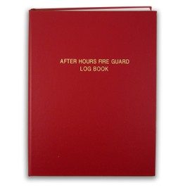 BookFactory After Hours Fire Guard Log Book/Fire Watch Fireguard Hourly Report Notification Inspection Logbook - 168 Pages, Red Cover, Section Sewn, 8 1/2" x 11" (LOG-168-7CS-LR (Fire Guard))
