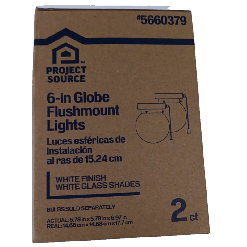 Project Source 2 -Light 6-in Gloss WhiteFlush Mount Light 2