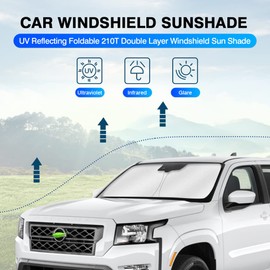 KUST Windshield Sun Shade for Nissan Frontier Accessories 2022-2024 2025 Window Sunshade Sun Visor Protector Foldable Blocks UV Rays Keep Your Car Cooler