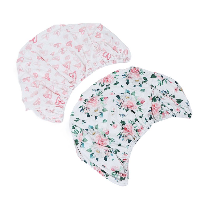2Pcs Bassinet Sheet Polyester Cotton Breathable Elastic Bassinet Pad Mattress