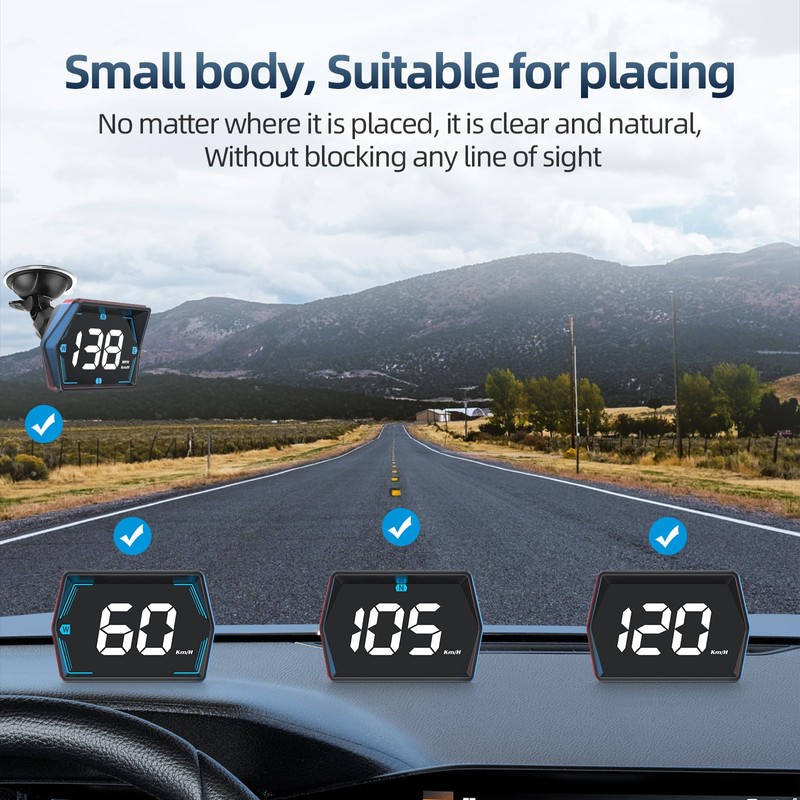 MAEZOE G20 Head Up Display with Holder, GPS Speedometer Multi-Segment