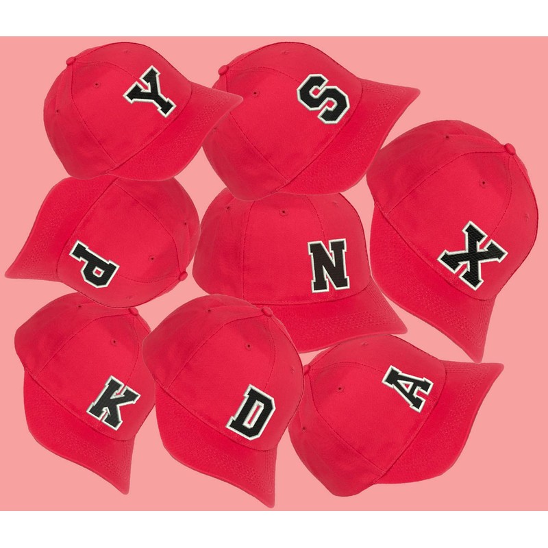 morefaz Unisex Boys Girls Baseball Cap Red Children's Cap Alphabet