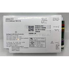 EldoLed ECOdrive 561/S 1300MA LIN, ECOdrive, 50W, 0-10V, 1 control channel, constant current, 1x 55V output, side feed, metal square 1300MA LIN, 2537V4, 237E4T, 247P2J