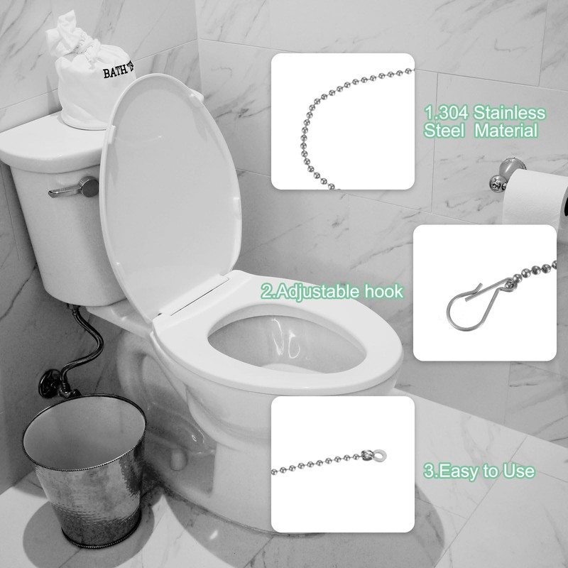 sourcing map 5Pcs Toilet Flapper Chain, 9.8" Toilet Handle Chain