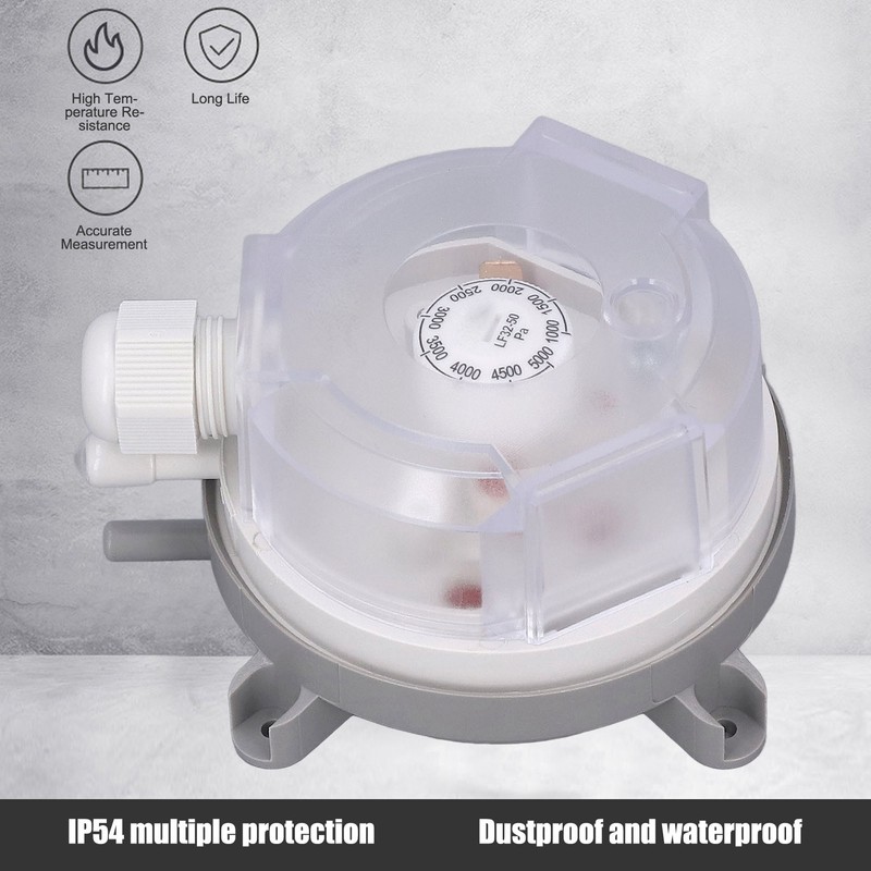 Differential Pressure Switch Furnace Vent Adjustable Overheating Protection 1000‑5000pa LF32