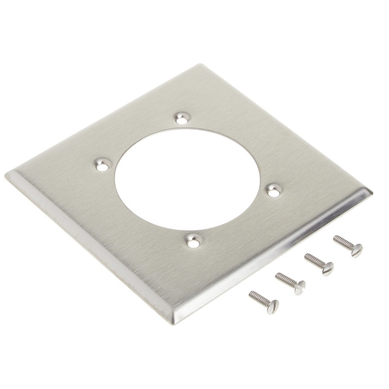 Leviton 2-Gang Power Receptacle Wallplate, Flush Mount, Standard Size, Device