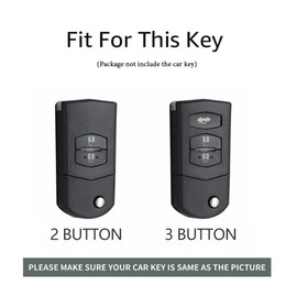 ontto Metal Car Key fob Cover Fit for Mazda 2 3 5 6 CX7 CX9 M6 RX8 MX5 Miata SPEED 3 MPV 2/3 buttons Leather Flip Key case Shell key holder bag keyring keychain protector accessories Black
