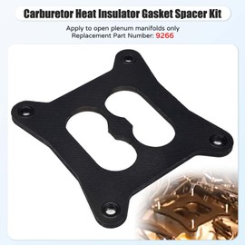 Atesilor 9266 Divided Square Bore Carburetor Heat Insulator Gasket Spacer with Mounting Stud Kit Compatible with Edelbrock Performer Holley Thunder Carburetors & Divided Plenum Manifolds