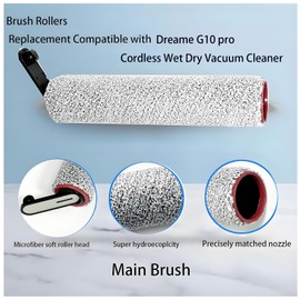 Brush Rollers and Filters Replacement Accessories Kit for Dreame G10 Pro Wet Dry Vacuum Cleaner, pats Includes 2 Roller Brush 2 Filter Spare Attachments
