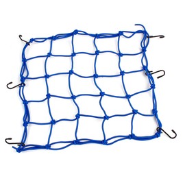 sourcing map Blue Nylon Rubber 6 Hook Luggage Package Cargo Flexible Net for Motorcycle