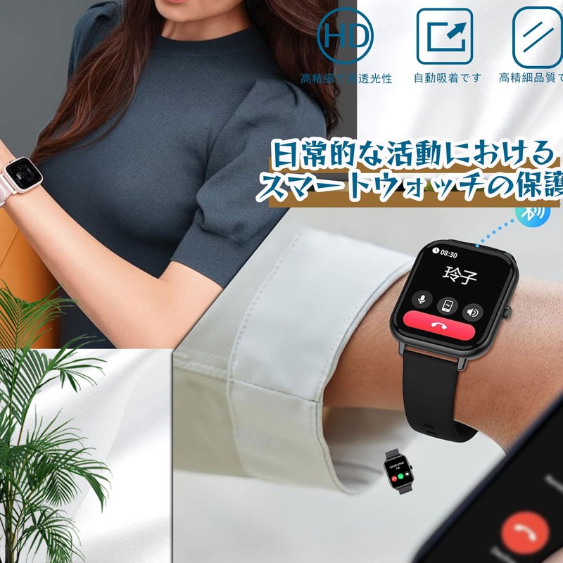 For EchoByte Smart Watch 1.83-inch Protective Film, High Transparency, Water