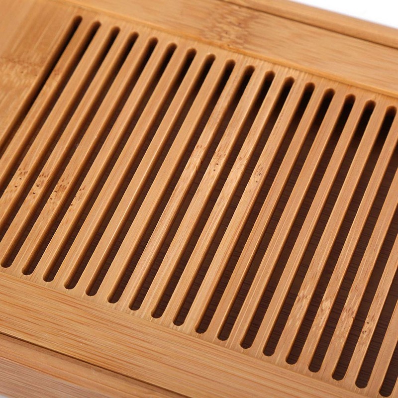 Fdit Bandeja de Té de Bambú Mini Mesa de Servicio