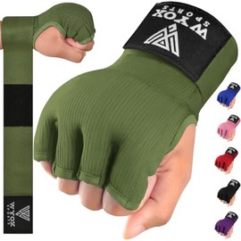 WYOX Vendas para Box - Vendas de Gel para Boxeo, Guantes de Entrenamiento de Boxeo para Hombres y Mujeres, Guantes de Medio Dedo con absorción de Impa