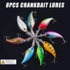 Crankbait Fishing Lures Kit,8pcs Shallow Deep Diving Swimbait Crankbait with