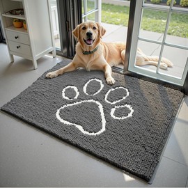 Fußmatte Für Den Innenbereich 50 * 80cm, Waschbare Schmutzabsorbierende Matte, Rutschfester Teppich für Hunde Maschinenwaschbar, Ideal für Schmutzige Schuhe und Pfoten