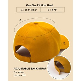 Utmost Gorra de béisbol estructurada con cierre ajustable, sombrero de rendimiento para actividades al aire última intervensión y bordado personalizado, 1 pieza dorada., Talla única