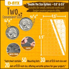 Double Sided Tape Sticky Dot Stickers 280, 350, 450, 550 or 700 Pack Removable Putty No Trace Clear Sticky Tack Waterproof Small Stickers for Festival Decoration Picture (700 Sticky Dots)