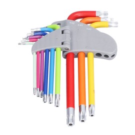 9Pcs Hex Wrench Star Colourful Long Arm Metal Key Tool Set Kit for Maintenance Repair