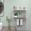 WELLAND 2-Tier Wall Mounted Bathroom Shelf with Towel Rack, 17"
