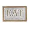 Homeroots 14" X 21" Gray and Brown Eat Wood and
