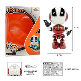 MING YING 66 Talking Robot for Kids Toy - Mini Robot Toys That Repeats What You Say, Robots Toys for 4 5 6 Year Old Girls and Boys, Stocking Stuffers for Boys and Girls (Red)