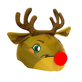 Rudolph Reindeer Helmet Cover for Snowboard or Cycling - Improved