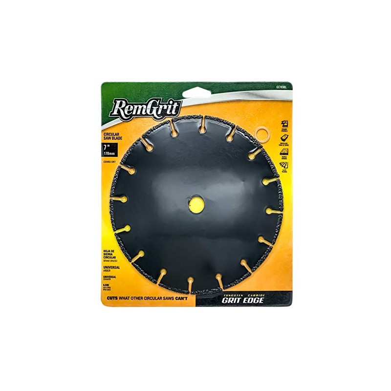 Disston E0206236 7-Inch RemGrit Carbide Grit Circular Saw Blades, Coarse