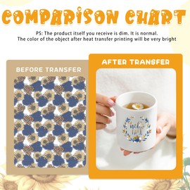 Tintnut Sunflower Sublimation Pattern Transfer Paper - 7 Sheets 12"x10", Sunshine Floral Pattern Sublimation Transfer Paper Bundle Compatible with Cricut for DIY Mugs, Tumblers, Key Chain, T-Shirts