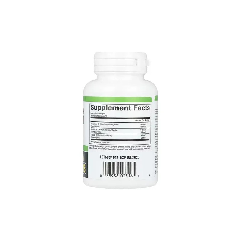 Natural Factors Aceite de Orégano y Menta Cápsulas Oregano Peppermint