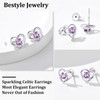 Bestyle Sparkle Synthetic Alexandrite Crystal Stud June Birthstone Earring Sterling