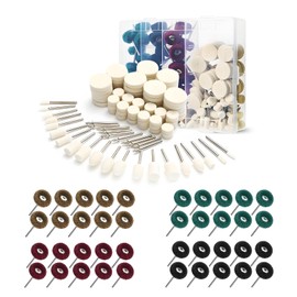 Pack of 140 Wool Felt Polishing Discs, Multifunctional Wool Felt Polishing Bits, Wool Felt Mounted Mandrel Polishing Set, Polishing Disc Compatible with Dremel Polishing Attachments, for Jewellery