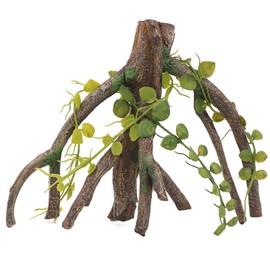 AQUA KT AQUA KT Reptile Corner Climbing Branch with Plant Snake Climb Tree for Bearded Dragon Lizard Hermit Crab Crested Gecko Leopard Chameleon Frog Terrarium Habitat